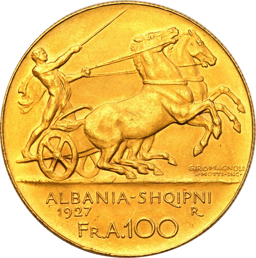 Albania. 100 Franków (franga) 1927 z gwiazdkami